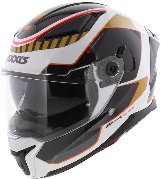 Casque intégral Axxis Panther SV Gale A9 or brillant blanc noir XS