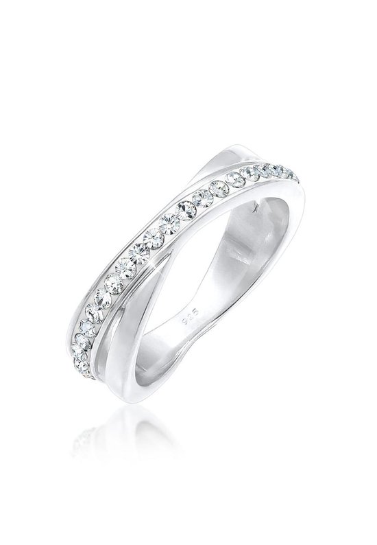 Bagues pour femmes Elli Bague enveloppante pour femmes avec cristaux en Argent sterling 925 –