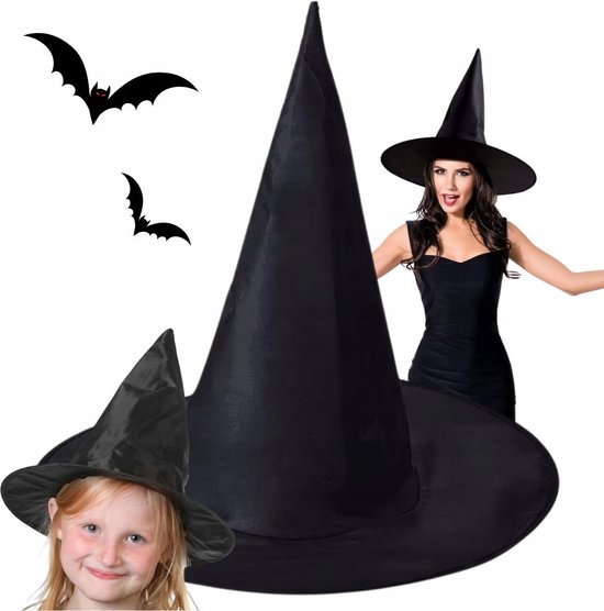Chapeau de sorcière noir – Halloween – horreur – carnaval – chapeau d&rsquo;habillage de sorcières