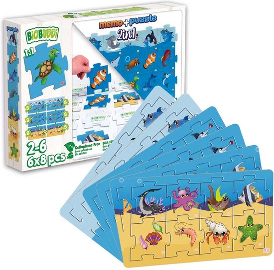 Biobuddi Puzzles Mémoire Sealife BB 8003