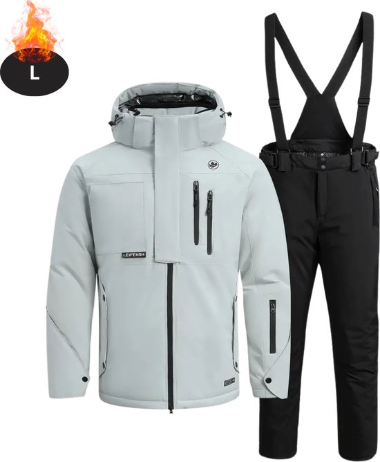 Bovista Combinaison de ski – Pantalon de ski – Veste de ski – Combinaison de ski – Sports d&rsquo;hiver – Homme – 2 pièces – Gris clair – Taille L