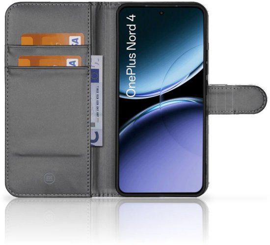 Etuis Portefeuille Compatible avec Cuir Flip Cover Fermeture magnétique pour OnePlus Nord 4 Coque Blanc Marbre Noir