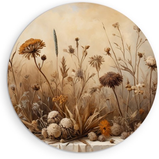 Cercle mural Saammp Forex – Fleurs – Vintage – Abstrait – Ø 50 – Cercle mural – Cercle de Décoration murale – Décoration murale Salon – Décoration de bureau