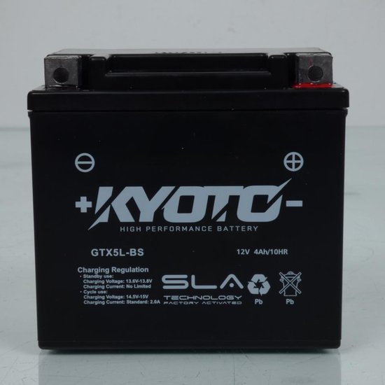 Batterie SLA Kyoto pour Moto Husaberg 350 Enduro 1989 à 2002 YTX5L-BS / 12V 4Ah Neuf