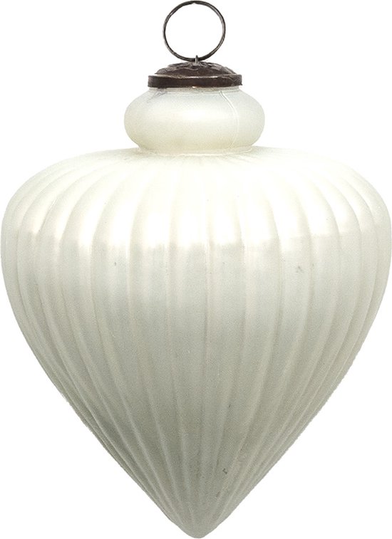 Clayre & Eef Boule de Noël XL Ø 17 cm Blanc Verre