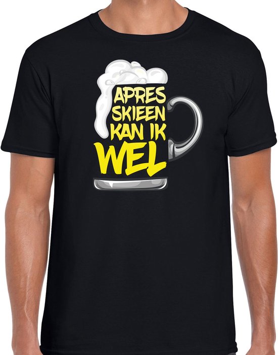 Bellatio Decorations T-shirt de déguisement de sports d&rsquo;hiver pour hommes – bière d&rsquo;après-ski – noir – outfit d&rsquo;hiver XL