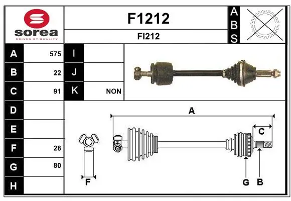 Arbre de transmission SNRA F1212