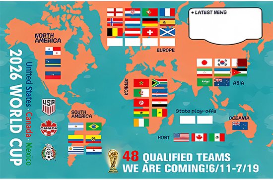 Ballon Coupe du Monde 2026 Drapeau Bunting – 150x90cm – Bannière Voetbal 2026 – Décoration de Bannière Coupe du Monde – Décoration de Fond de Sport Voetbal International – Fournitures de Décoration de Fond de Drapeaux Coupe du Monde – Style A