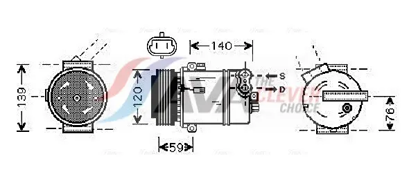 Compresseur, climatisation AVA COOLING OLAK409