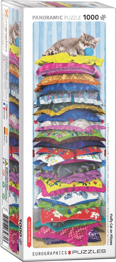 Casse-tête Eurographics – Fluffy Kitty sur coussins Panorama (1000)