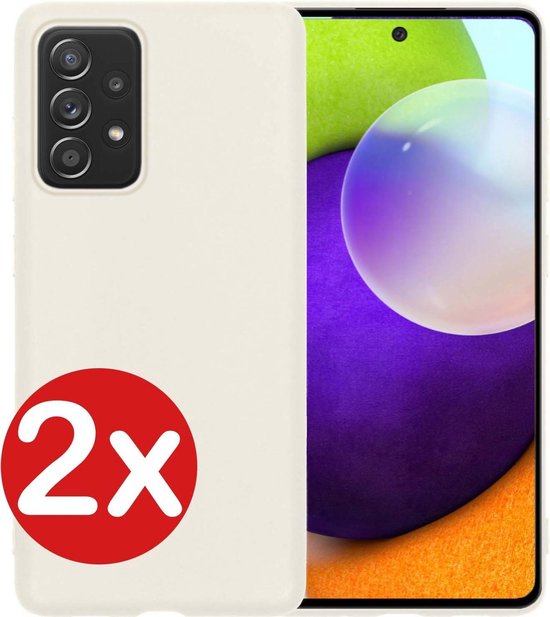 Coque en Siliconen Samsung Galaxy A52 – Coque en Siliconen pour Samsung A52 – Wit – 2 PACK