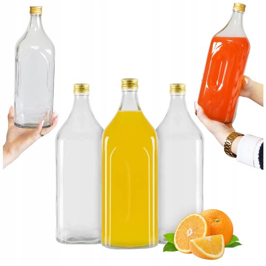 Bimberek Daniel Serie – Bouteille en Verre pour Alcool – 1,75L – Verre de Haute Qualité – Pour Occasions Festives