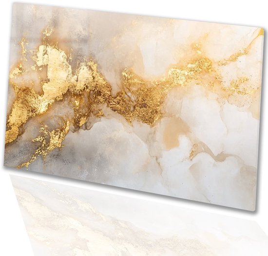 Feuille d&rsquo;or sur fond neutre – Peintures Goud sur verre – Matériel de peinture – Art abstrait – Peinture acrylique sur verre – Décoration de chambre – Verre acrylique 150 x 100 cm