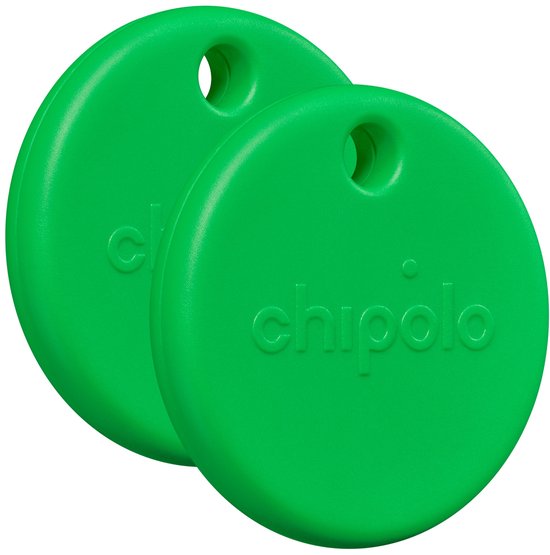Chipolo – Pop – traceur Bluetooth et localisateur de clés – compatible Apple Find My et Android Find My Device – 120 dB – vert – lot de 2