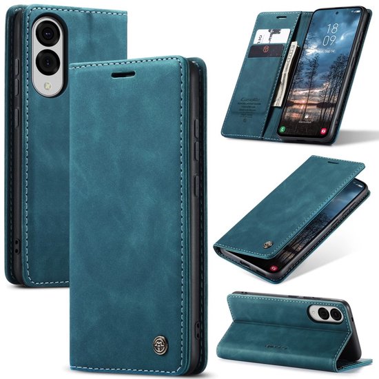 Étui CaseMe – Compatible avec Samsung Galaxy S25 Edge – Étui livre CaseMe 013 – Blauw