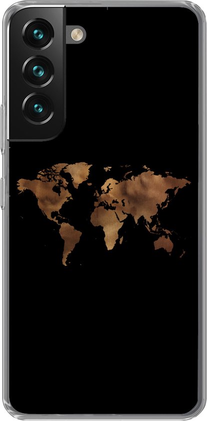 Coque Samsung Galaxy S22 – Wereldkaart – Tissu – Carte – Coque de téléphone en Siliconen