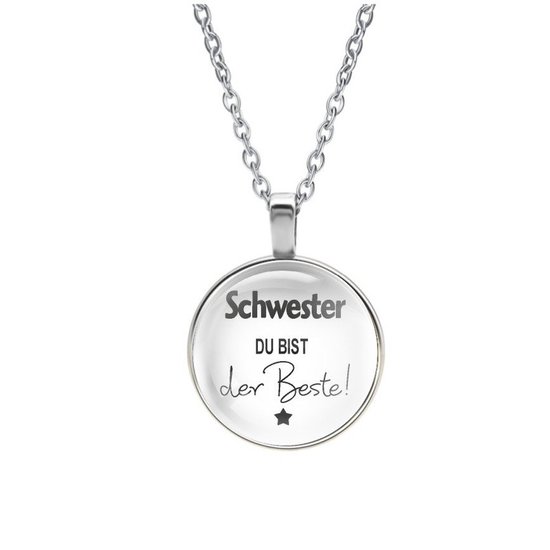 Collier Glas – Schwester Du Bist Der Beste