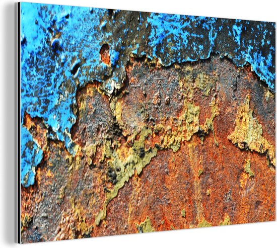 Décoration murale Métal – Peinture Aluminium Industriel – Rouille – Métal – Fer – Industriel – 90×60 cm – Dibond – Photo sur aluminium – Décoration murale industrielle – Pour le salon/chambre