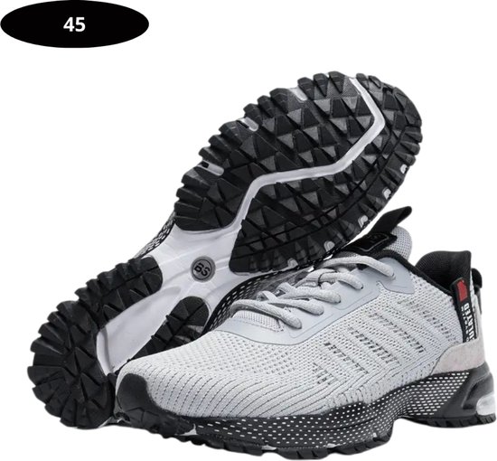 Chaussures de tennis Bovista – Homme – Femme – Vêtements de tennis – Intérieur – Plein air – Gris clair – Taille 45