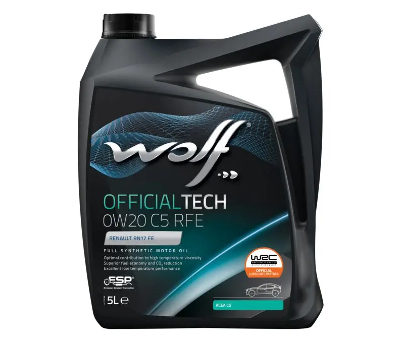 WOLF – Huile moteur OFFICIALTECH 0W20 C5 RFE – Bidon de 5 litres – 1042489