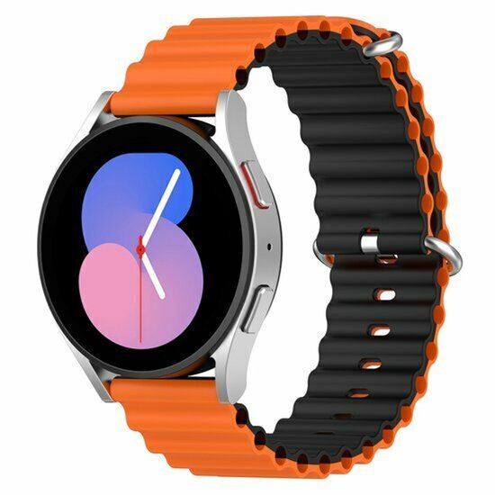 Bracelet style Ocean By Qubix – Oranje – Noir – Compatible avec Xiaomi Redmi Watch 5 Active et Redmi Watch 5 Lite