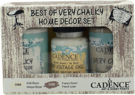 Cadence Very Chalky Home Decor set Blanc antique – Lin français 01002 0002 909050 90 + 90 + 50 ml (07-20)