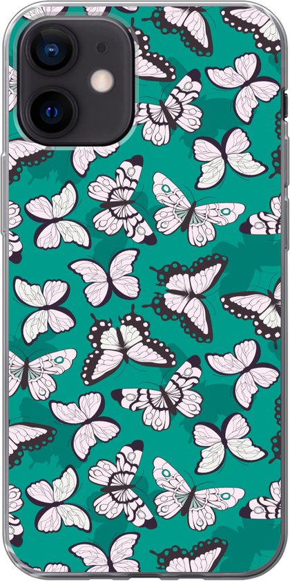Coque iPhone 12 – Fille – Papillon – Animaux – Motifs – Fille – Kids – Enfants – Coque de téléphone en Siliconen