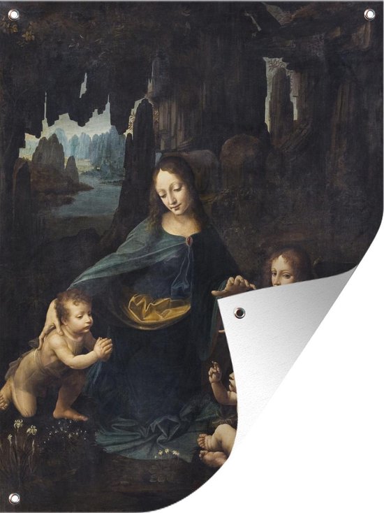Décoration de Jardin La vierge aux rochers – Leonardo de Da Vinci – 30×40 cm