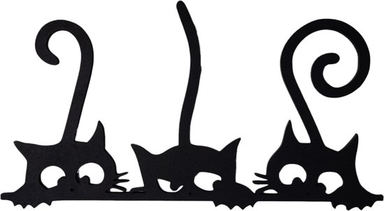 Djemzy – décoration murale salon – décoration murale – 3 chats MDF 6 mm