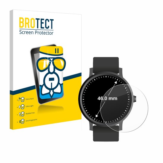 BROTECT – Protecteur d&rsquo;écran pour Montres (Rond, ø: 46 mm) – Film de protection en aluminium Verre de protection transparent