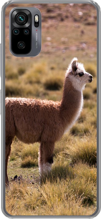 Coque Xiaomi Redmi Note 10 – Alpaga – Marron – Nature – Coque de téléphone en Siliconen