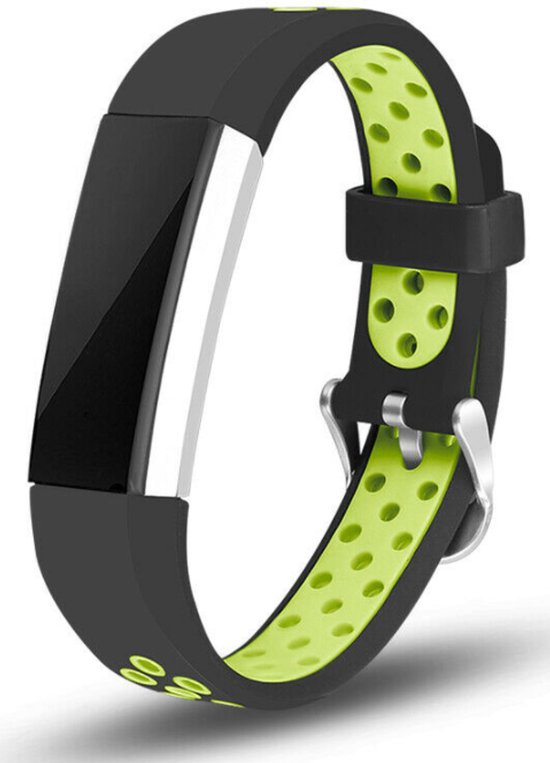 Bracelet sport Strap-it Fitbit Alta / Alta HR – noir/vert – Taille: L