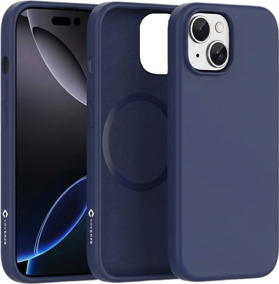 Coverzs coque MagSafe en silicone liquide compatible avec iPhone 15 Plus – Coque de téléphone MagSafe – Coque en silicone