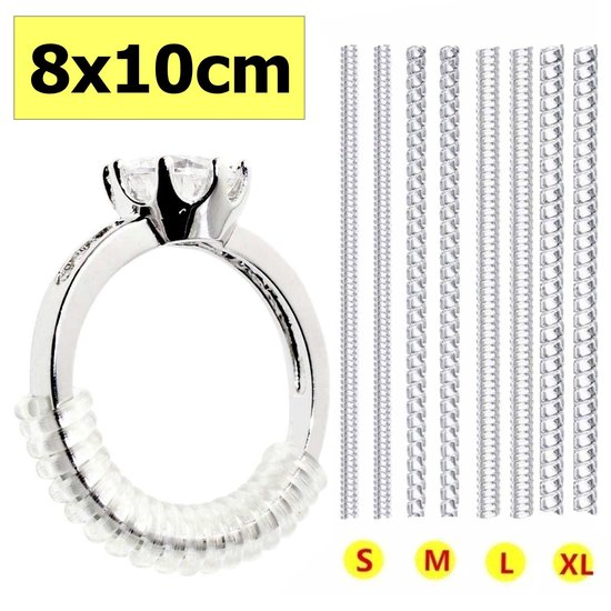 Fako Bijoux® – Set de réducteur de bague – 8 pièces de 10 cm – Réducteur de Ring – Transparent