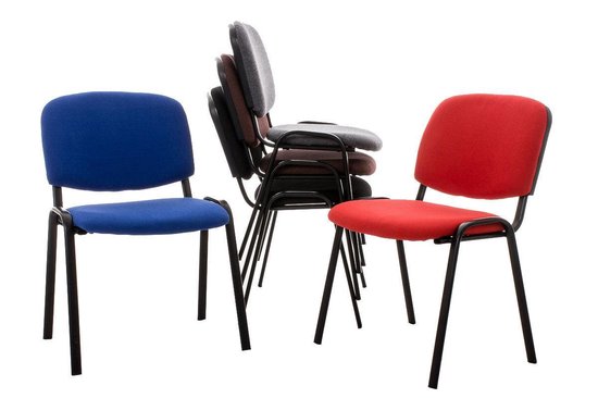 Chaise de salle à manger empilable Clp Ken 12x – Tissu – gris