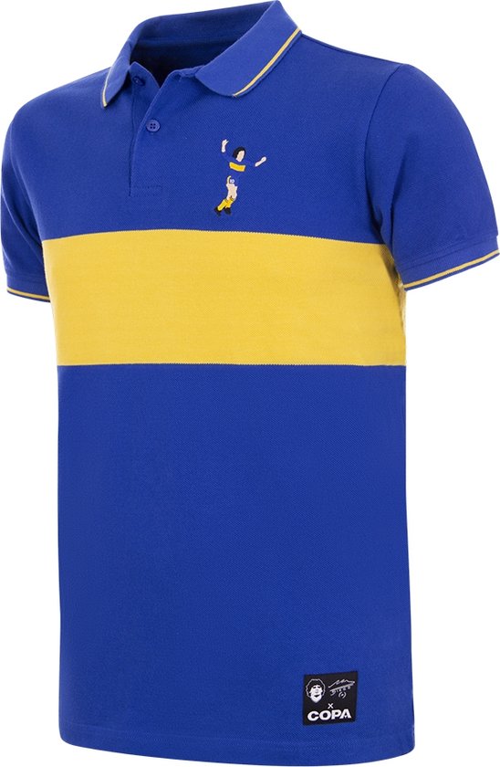 COPA – Maradona Boca Broderie Polo – Hommes – Bleu – Jaune – XL