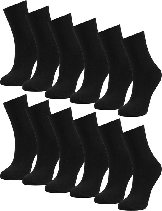 Chaussettes Emre – 12 paires de Chaussettes en bambou – Chaussette en bambou – Taille 39/42 – Zwart – Chaussettes sans couture