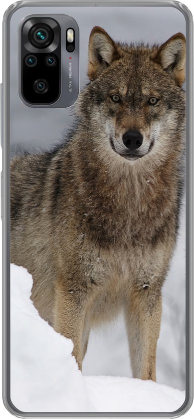 Coque Xiaomi Redmi Note 10 – Loup – Neige – Animaux – Coque de téléphone en Siliconen