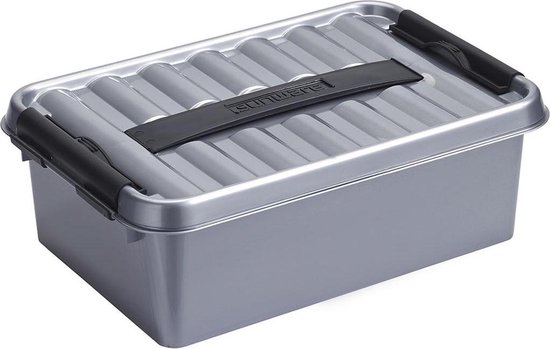 Boîte de rangement Sunware Q-Line – 4L – Plastique – Métallisé / Noir