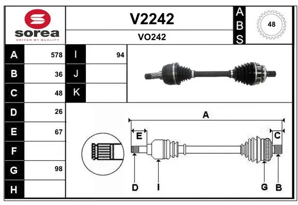 Arbre de transmission SNRA V2242