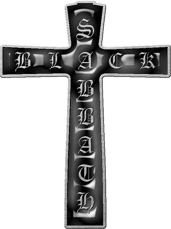 Black Sabbath Pin Cross Zwart/ Argenté