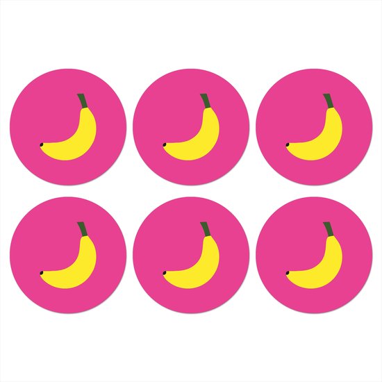 Dessous de verre Banane – Jaune – Fruit – 10×10 cm – 6 morceaux – Sous pour Verres et Tasses