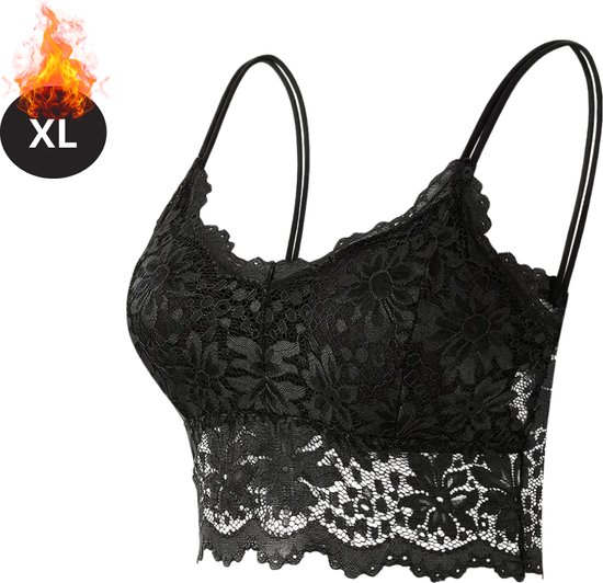BH Nivard sans armatures – Sans Bracelets – Soutiens-gorge Push -up – Soutien-gorge Comfort – Confortable – Solide – Zwart – Taille XL