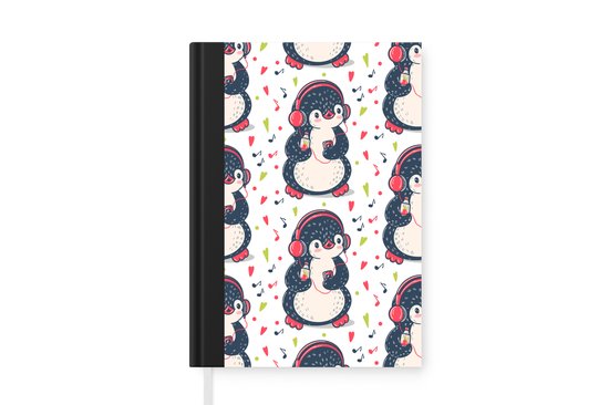 Carnet – Cahier – Pingouin – Musique – Écouteurs – Enfants – Modèle – Carnet – Format A5 – Bloc-notes