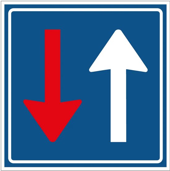 Autocollant « Priorité à la circulation venant en sens inverse » – F6 – 15 x 15 cm