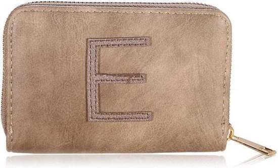 Beau portefeuille – la lettre E sur le devant – avec fermeture éclair – avec 7 compartiments – taille 13cm x 9 cm