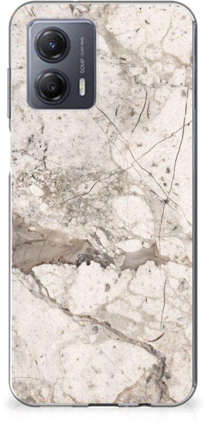 Coque Téléphone pour Motorola Moto G53 TPU Bumper Silicone Étui Housse Marbre Beige