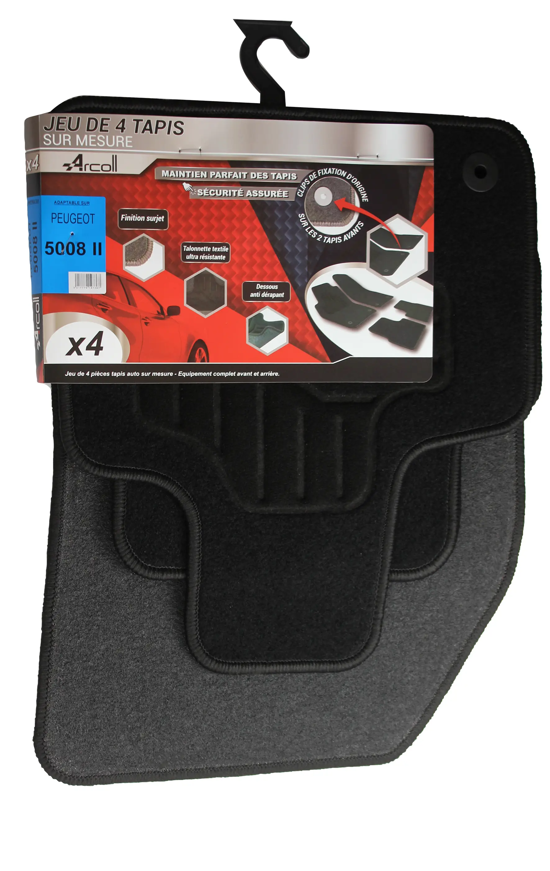 ARCOLL – 4 tapis Peugeot 5008 II à partir de 2017