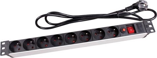 BLOC MULTIPRISE – 8 PRISES – TERRE FRANÇAISE – POUR RACK 19&Prime;