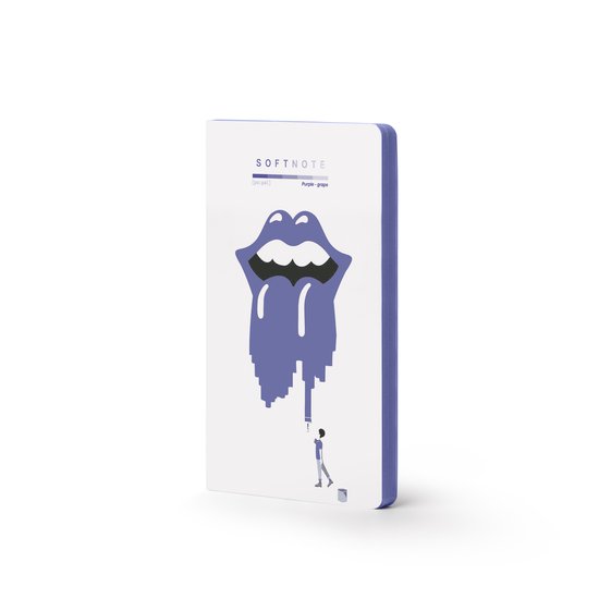 Carnet SOFTNOTE ICONIC – 13x21cm – couverture souple 360° – pointillé 80gr. – 100% Made in Italy – Raisin Violet